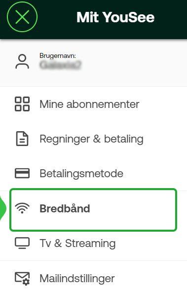 Mine abonnementer Bredbånd