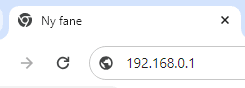 På billedet kan du se, IP-adressen 192.168.0.1 skrevet ind i browserens søgefelt, som du skal bruge for at komme ind på routerens log ind side.